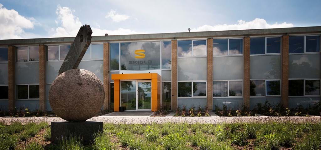 SKIOLD entrance in the headquarter in Saeby